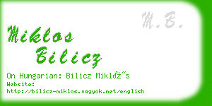 miklos bilicz business card